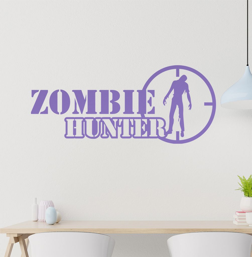 KIWISTAR Zombie Hunter - Surival Shotgun Apokalypse Virus Training Wandtattoo in 6 Größen - Wandaufkleber Wall Sticker - Dekoration, Küche, Wohn...
