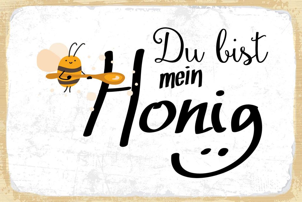 vianmo Blechschild 20x30 cm du bist mein Honig Bienen