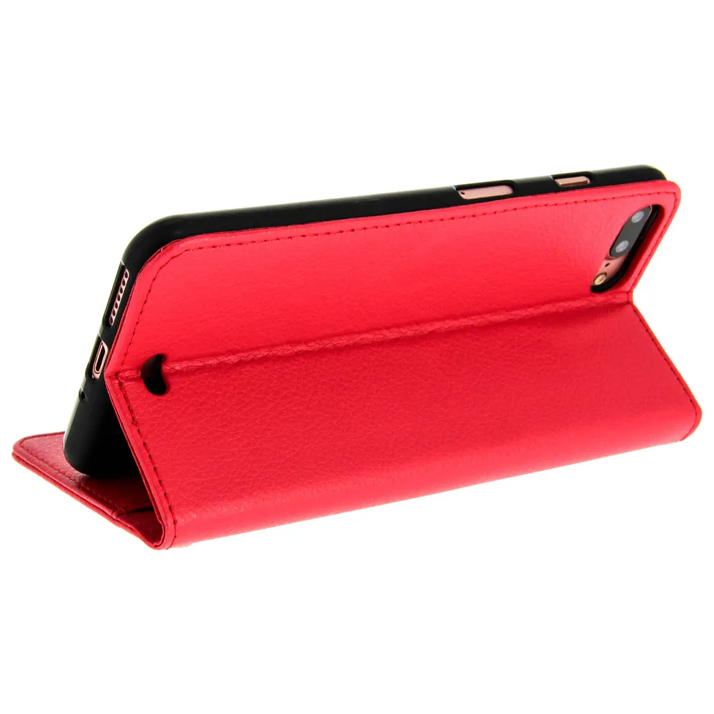 Custodia iPhone 7 Plus Rosso: Flip Case con Stand e Protezione TPU - 5