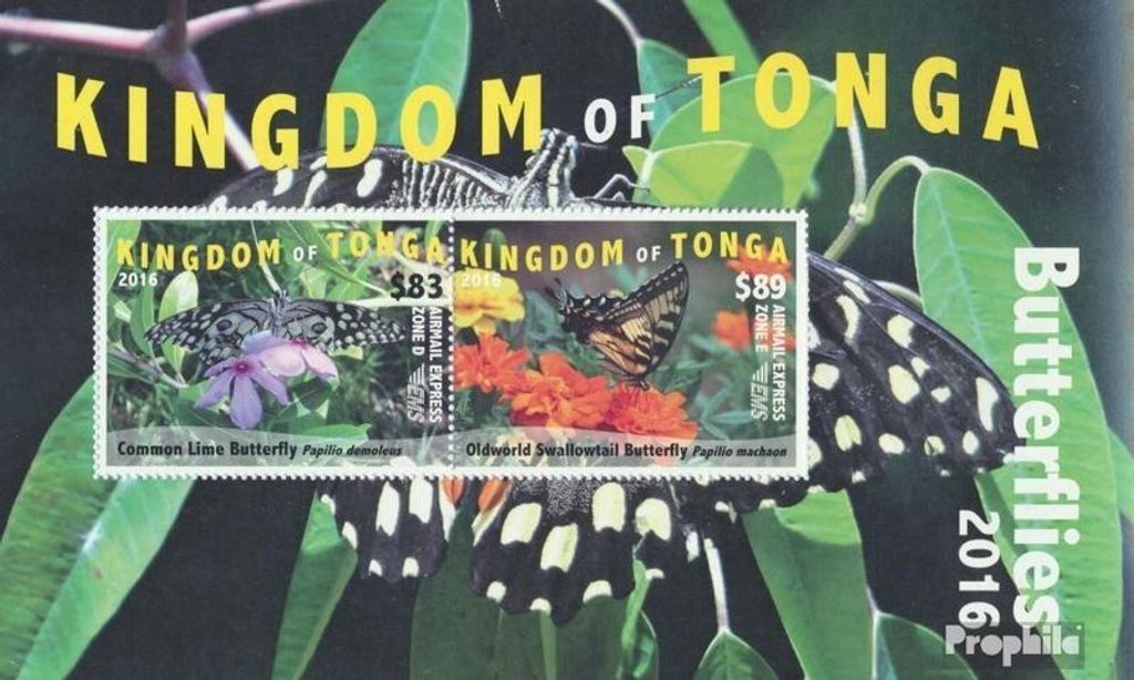 Briefmarken Tonga 2015 Mi Block96 (kompl.Ausg.) postfrisch Schmetterlinge