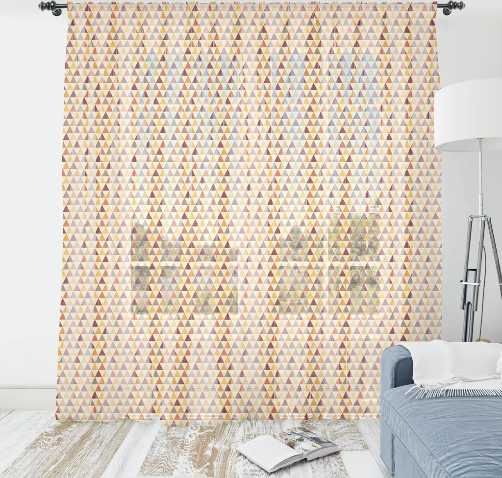 Arazzo in Raso ABAKUHAUS 210x274 cm - Motivo Triangoli Autunnali