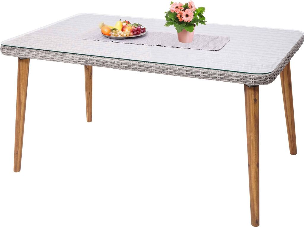 Poly-Rattan Esstisch MCW-H65, Garten-/Lounge-Tisch, Stahl + Produktbild 