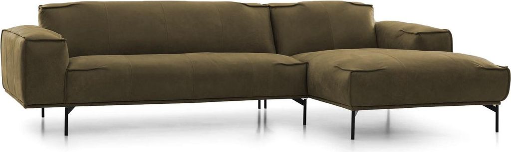 Sofa Walker 2-Sitzer 278x160 cm Recamiere rechts Leder Olive