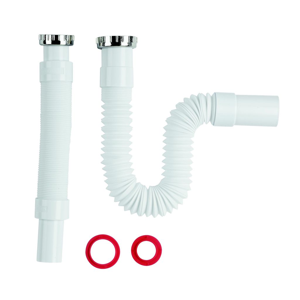 Universal Siphon Waschbecken, Abflussrohr-Kit für Waschbecken und Spüle,  Flexibler Ablaufschlauch und Groß Pop-Up-Filter Abflussstopfen,  Geruchsdichte