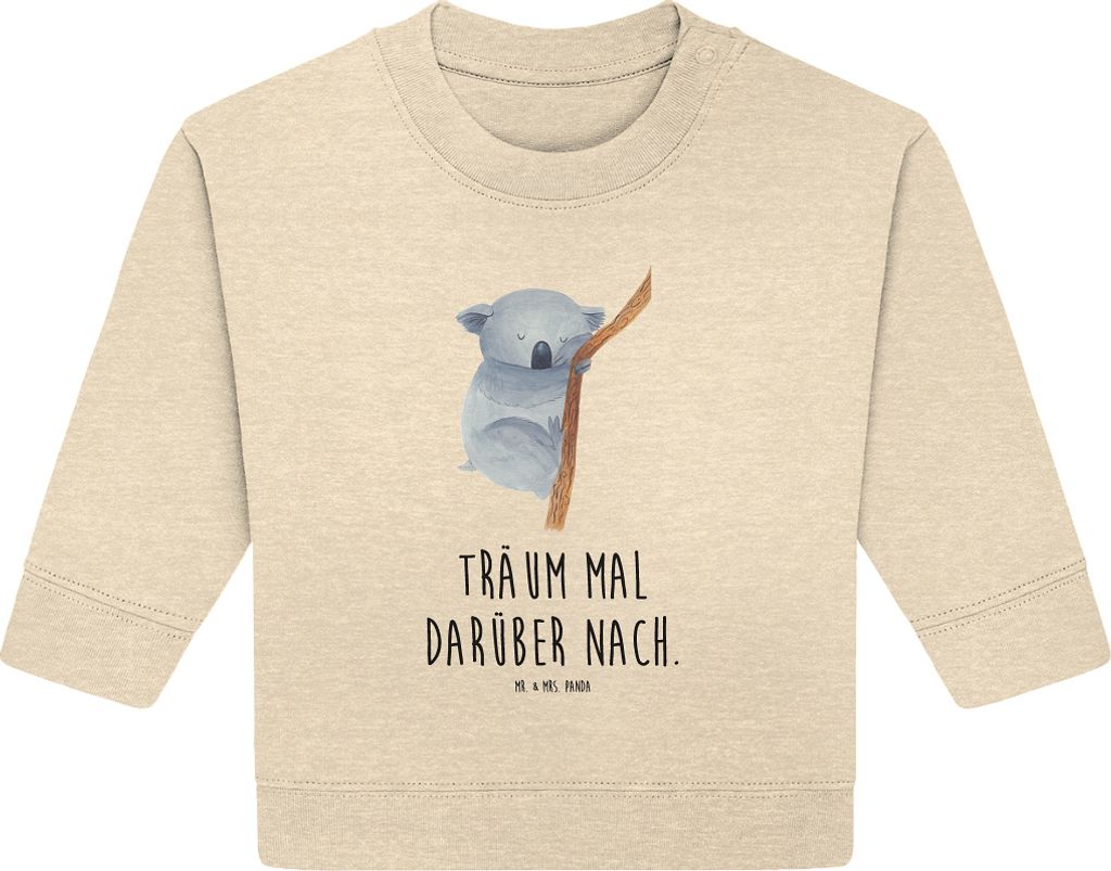 Mr. & Mrs. Panda Organic Baby Pullover Koalabär 6. - 12. Monat - Natural Raw - Geschenk, Bullover, Lustige Sprüche, Traum, Träumen, schlafen, B...