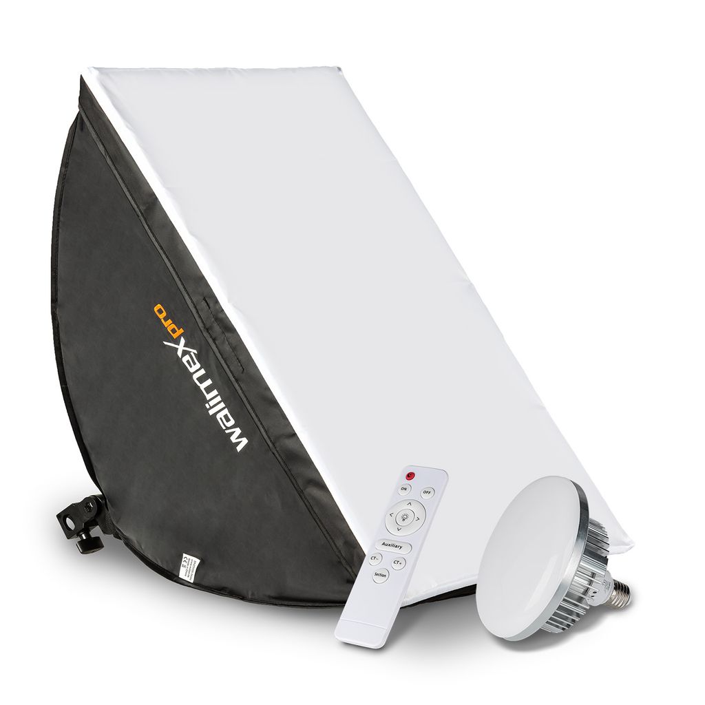 Walimex pro Video-Beleuchtung mit 60 W LED Softbox 40 x 60 cm, leistungsstarkes Dauerlicht für Fotostudio mit Diffusor und Fernbedienung, Bi-Color...