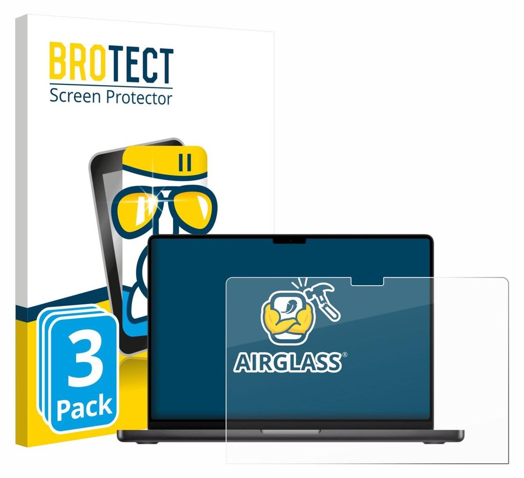 3x BROTECT Schutzglas für Apple MacBook Pro 14" M5 2026 Schutzfolie Panzer Folie Glas Display Schutz klar