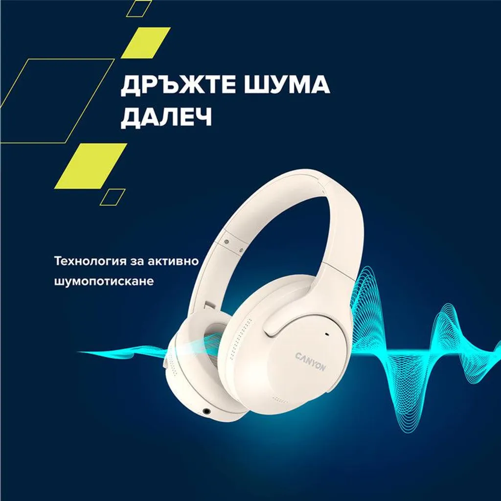 Casque sans fil Canyon OnRiff 10 ANC Bluetooth avec Micro intégré - Vert