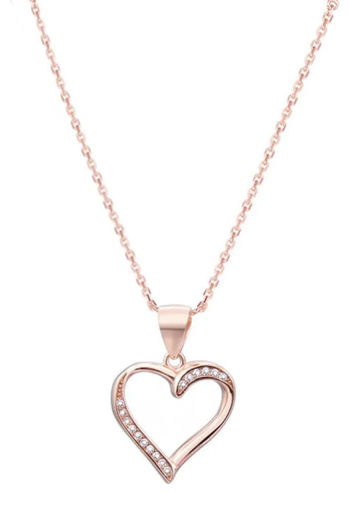 Collier cœur en argent rose AGS289, idée cadeau pour anniversaire