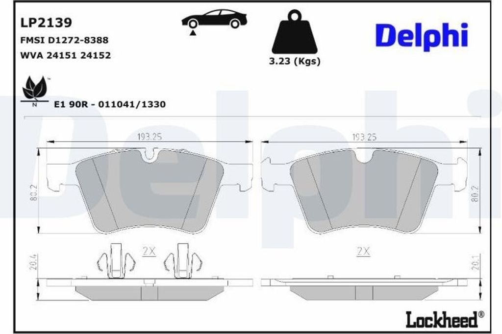 DELPHI Bremsbeläge Satz Vorne Bremsklötze passend für MERCEDES-BENZ M-Klasse (W164) LP2139