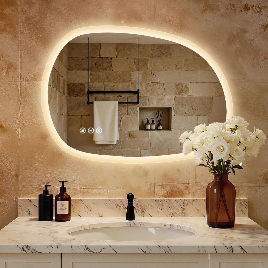 Specchio da bagno LED S'AFIELINA, 50x70 cm, asimmetrico, Immagine del prodotto 