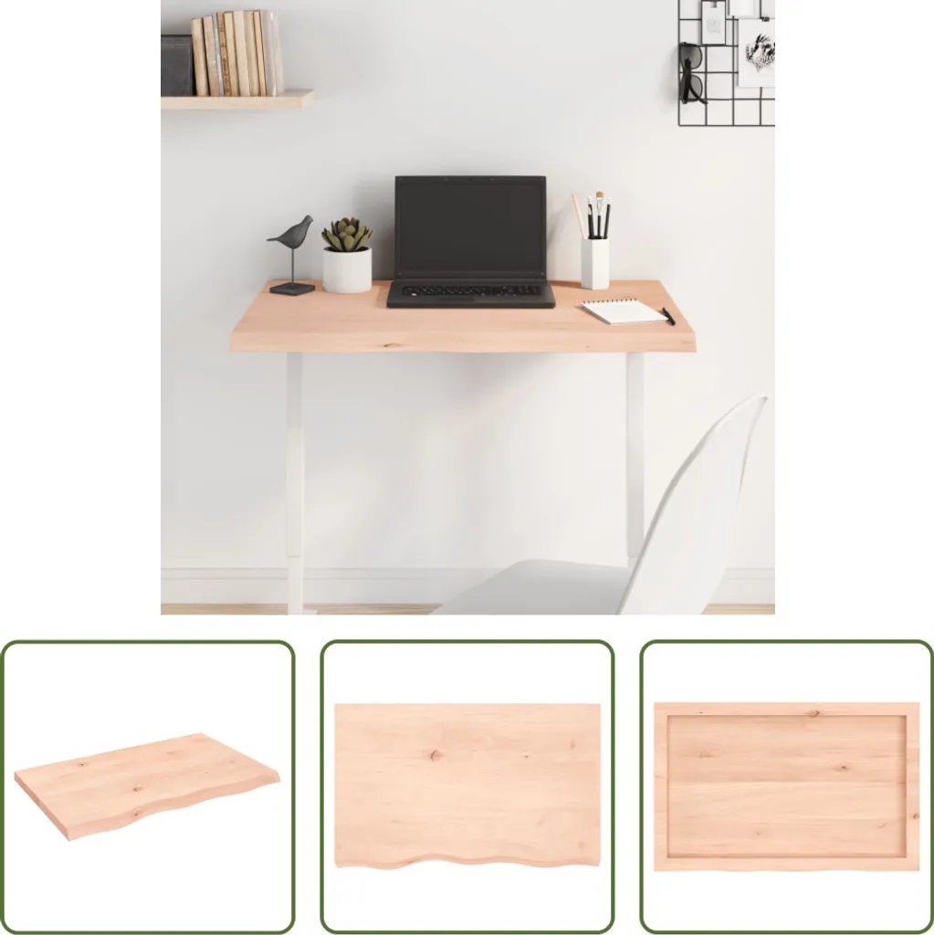 Piano Tavolo in Rovere Massiccio 80x50 cm | Qualità Premium Naturale