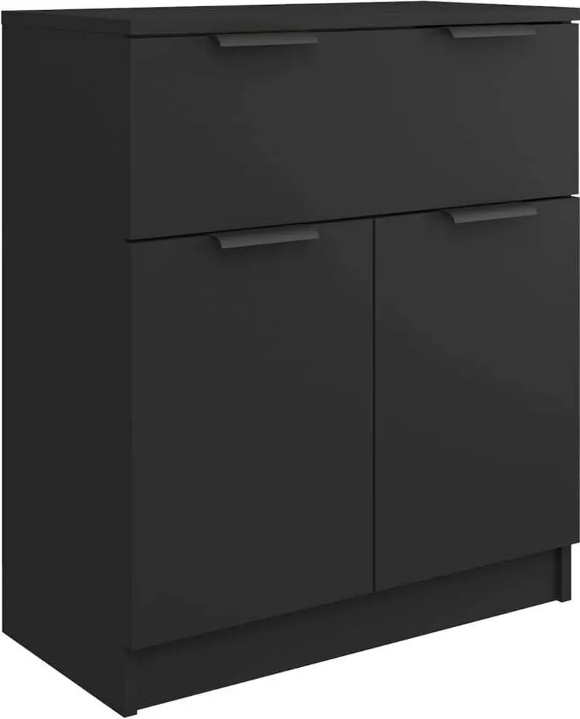 Credenza nera 60x30x70 cm in materiale ligneo
