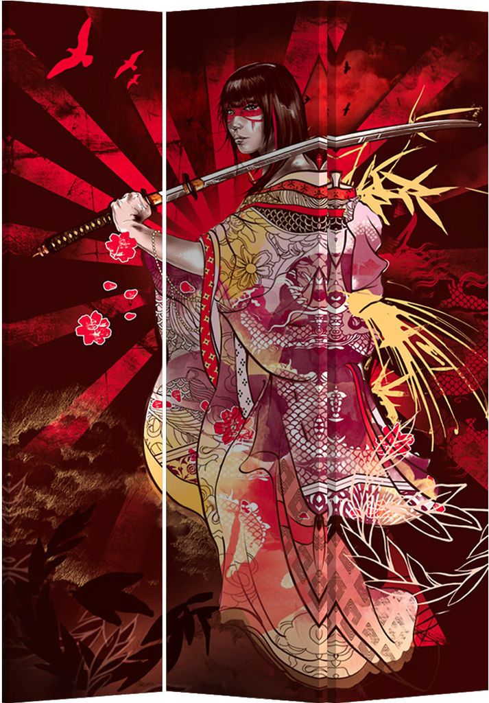 Fine Asianliving Paravent Raumteiler Spanische Wand Trennwand Room Divider Raumtrenner Sichtschutz Japanisch Orientalisch Chinesisch L120xH180cm Be...