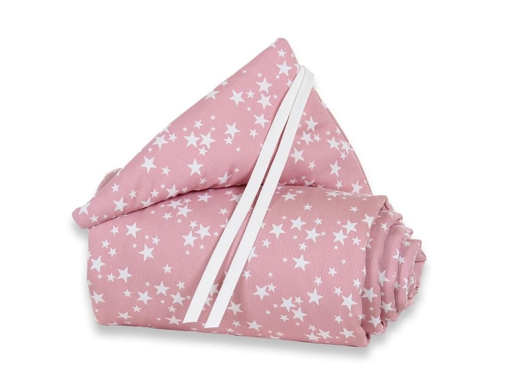babybay Nestchen Piqué passend für Modell Maxi, Boxspring, Comfort und Comfort Plus, beere Sterne weiß