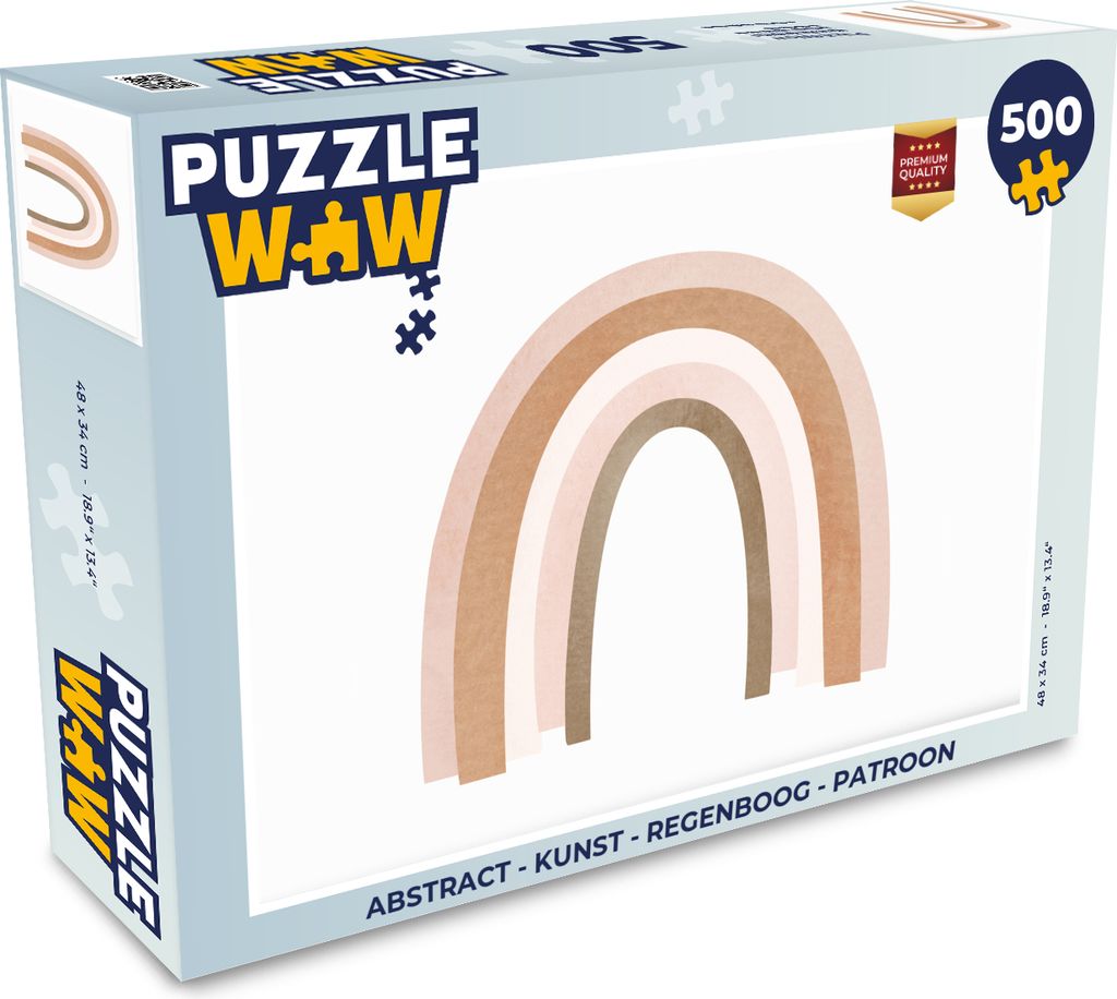 MuchoWow Puzzle 500 Teile Abstrakt - Kunst - Regenbogen - Muster - 500 Teile - Kinder - Selberbauen - Puzzlespiele