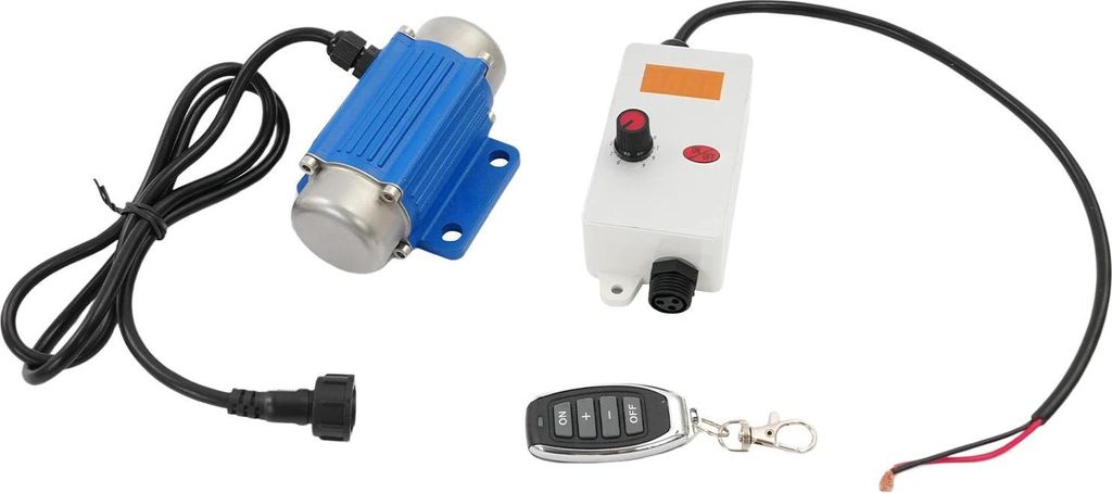Vibrationsmotor 12V DC - Bürstenloser Industriemotor - 0–7000 U/min 9 Stufen - Fernbedienung Drehzahlregler - IP65 - 0,2 kN Erregerkraft - EU-St...