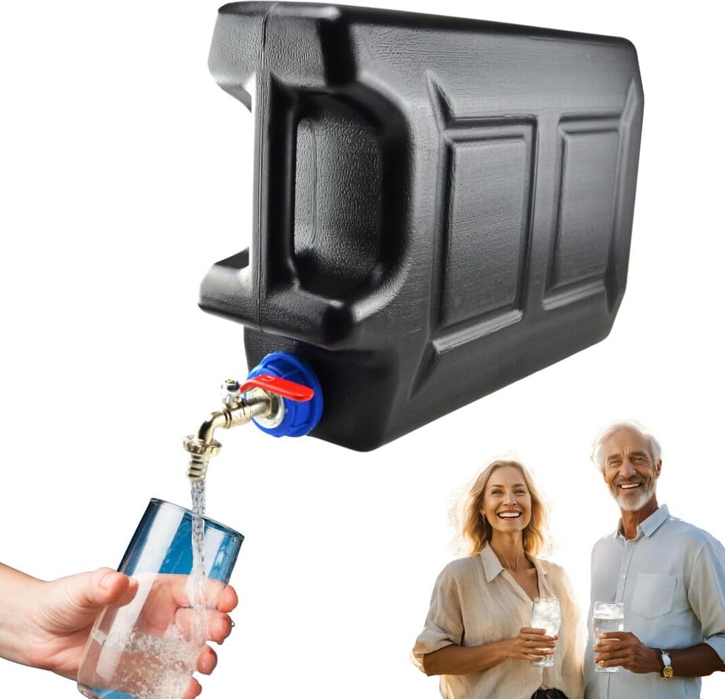 Anwicar Wasserkanister mit hahn - Wasser Kanister mit zapfhahn 20l - Camping Wassertank - Schwarz
