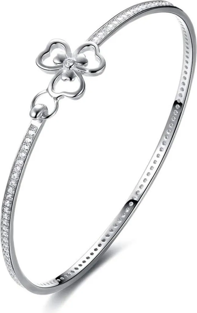 Bracelet Argent 925 Anti-Allergie Fleurs Zirconium 17cm Durable et Chic