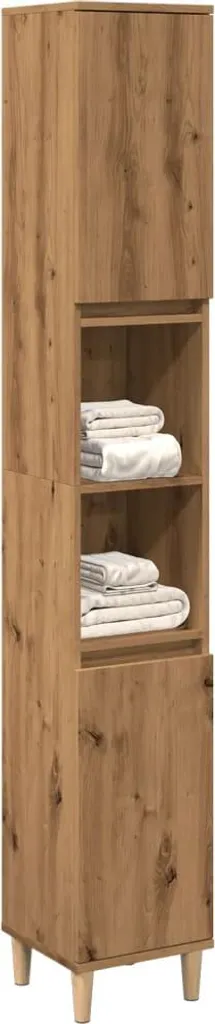 vidaXL Mobile da bagno Artisan oak 30x30x190 cm Materiale a base di legno - 3