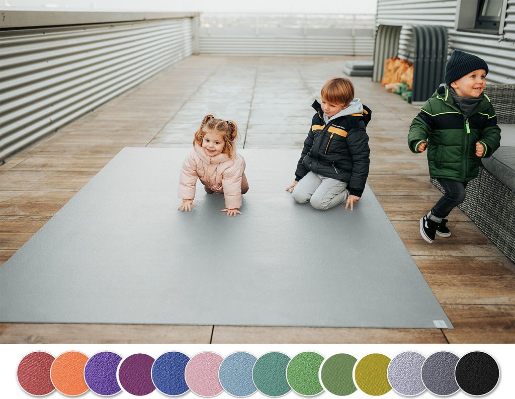 Outdoor Krabbelmatte SanoSoft 180x350cm Hellgrau