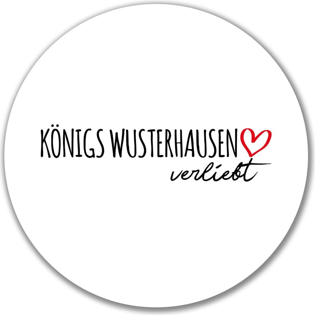 Huuraa Aufkleber Königs Wusterhausen verliebt 10cm rund Produktbild 