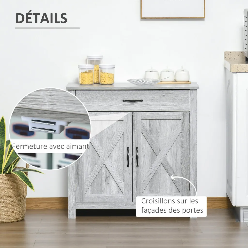 Buffet bas gain de place pour optimiser le rangement du salon