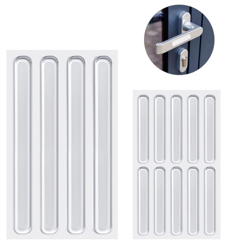 Möbelpuffer, 14 elastische Puffer, transparent, selbstklebend, Möbelpuffer, transparente elastische Puffer, schalldämpfende Pads für Türen, Sc...