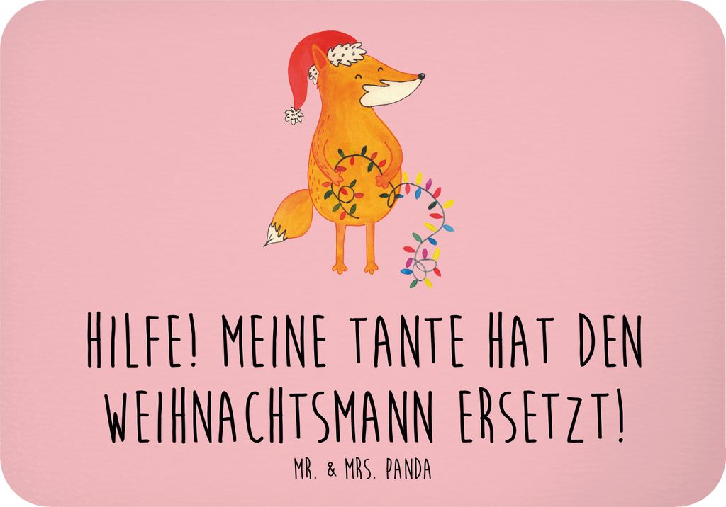 Mr. & Mrs. Panda Magnet Tante Weihnachten - Rot Pastell - Geschenk, Kühlschrankmagnet, Nichte, haftmagnet, Neffe, Verwandtschaft, Freude, Geschenk...