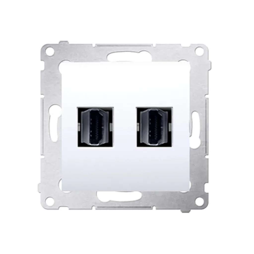 Double Prise HDMI Blanche Simon 54 Premium avec Technologie Contact™