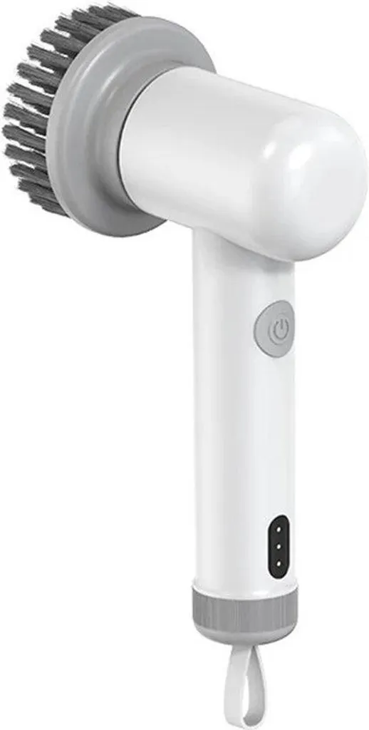 Brosse de cuisine électrique blanche pour évier, plaques et carrelage