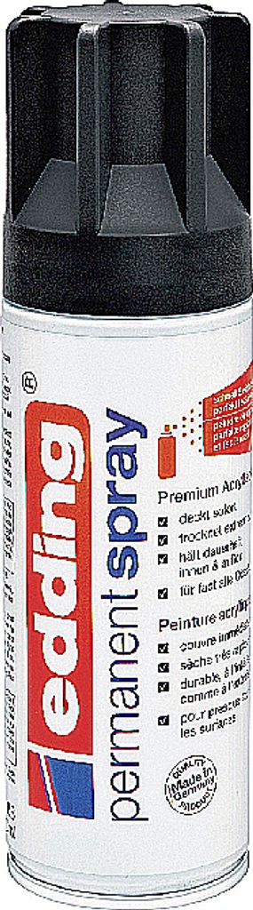 Edding Permanent Spray, 200 ml, Schwarz, Matte, Sprühdose Produktbild 