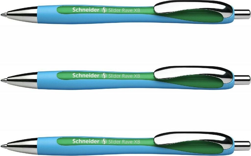 Kugelschreiber Schneider Slider Rave XB 3 x Grün