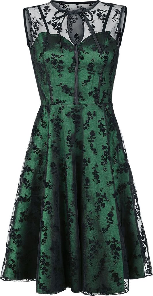 Voodoo Vixen Mittellanges Kleid Damen Emerald grün XL