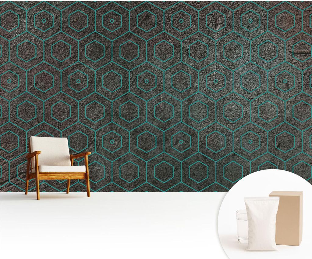 Fototapete - 416x254 cm - Tapete - Wandtapete - Wandbilder - Dekofolie - Tapete Folie - Wand - Dekoration - Wohnzimmer - Geometrisches Muster