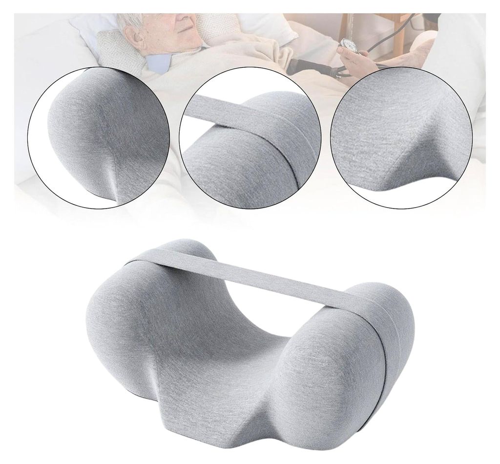 Rückenschläferkissen zur Faltenvermeidung, Nackenstütze für Zuhause, Schlafzimmer und Sofa, Hellgrau, 70 cm