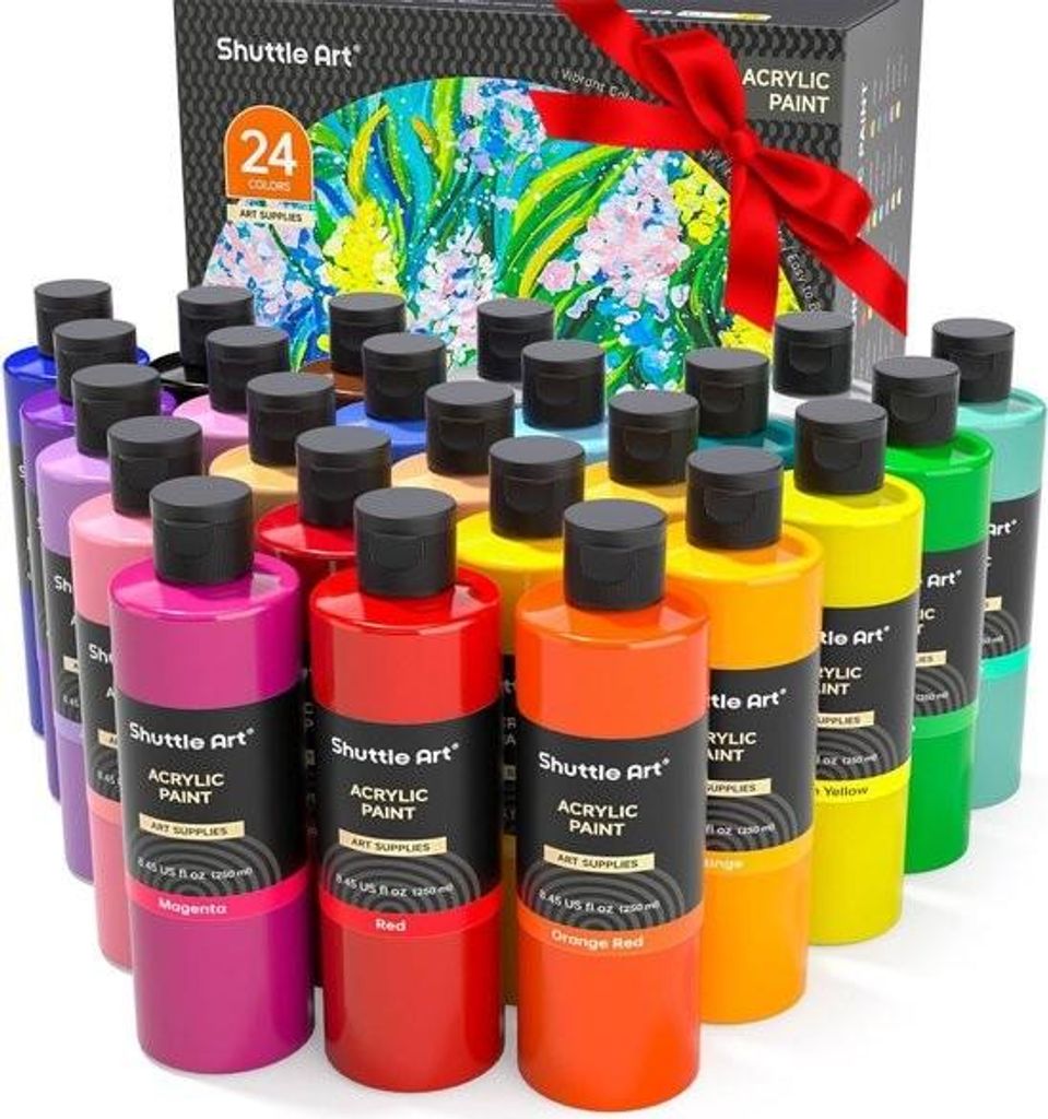 Acrylfarben-Set – Hochpigmentierte Acrylfarbe – geeignet für Künstler – 24-teilig – 250 ml