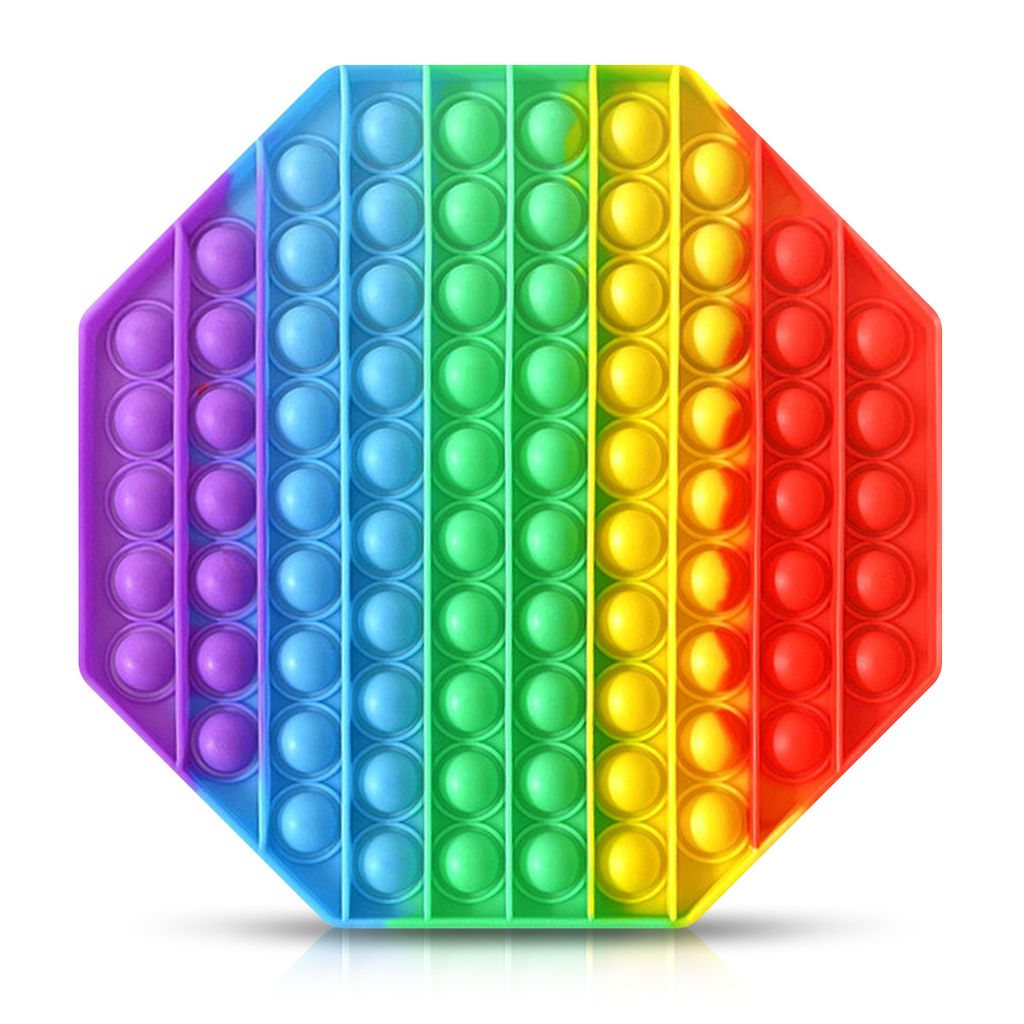 Push it Pop up Toy 20cm Oktagon Mehrfarbig Bubbles Fidget Kids XXL TikTok Reise