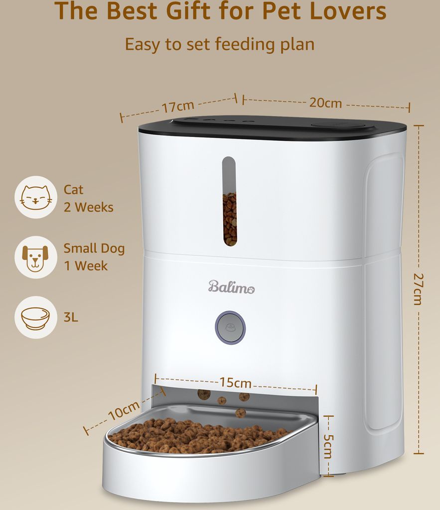 Pet Prime Nassfutterautomat Katze - 6 Portionen à 300ml Mit Kühlfunktion