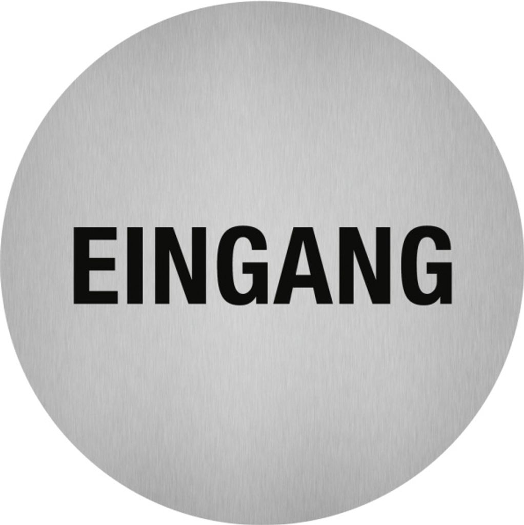 Dreifke Aufkleber - Piktogramm Eingang, Edelstahl, selbstklebend, Ø 50 mm