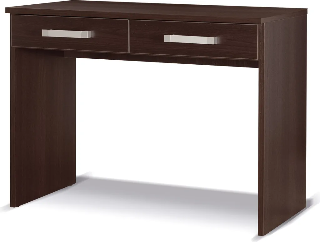 Bureau ANDOVER gain de place, rangement tiroirs, châtaignier wengé chic