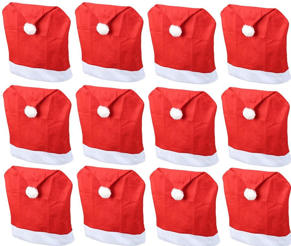 Novaliv 12er Set Stuhlhussen Weihnachten I Rot I Produktbild 