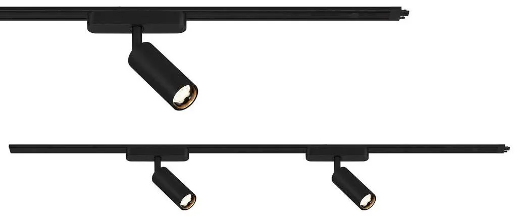 Éclairage sur rail pour salon et cuisine Briloner Luxtrail Noir 1m 2L