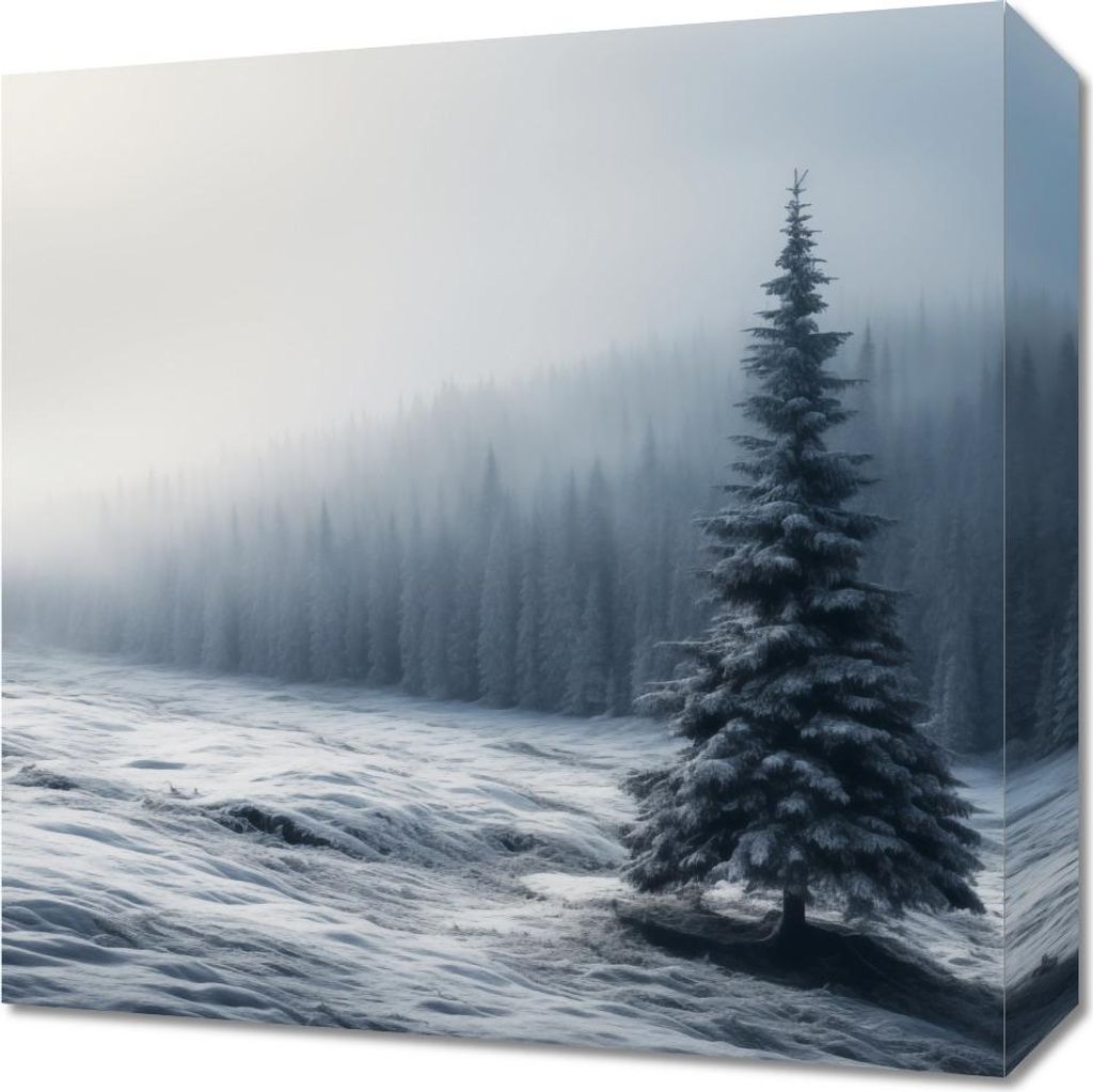 Bild 40x40cm Einsamer Weihnachtsbaum