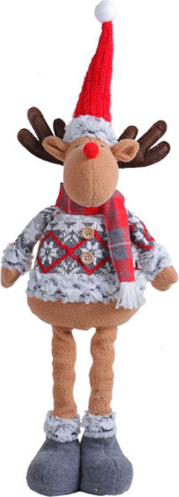 Weihnachtswichtel Plüschpuppe Einziehbare Beine Weihnachtsmann Schneemann Elch Ornament Verstellbare Stehfigur Dekoration
