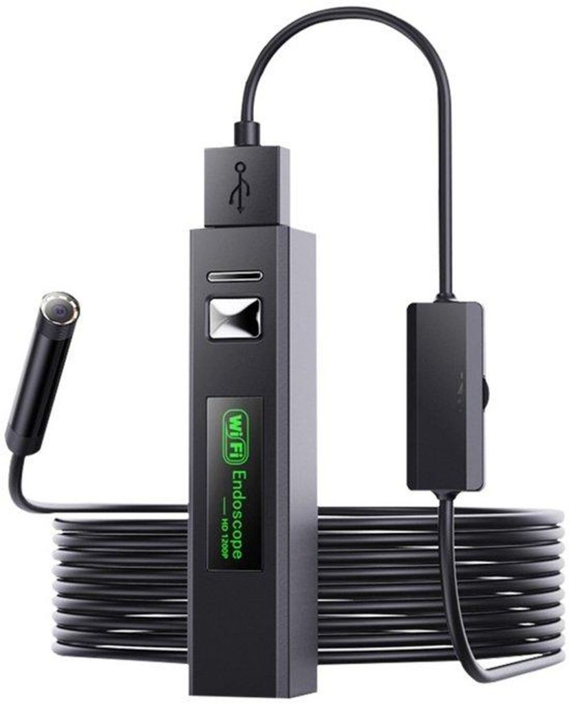 Gelddg Auto-Inspektions-Endoskop - Drahtlose 1200P HD USB-Endoskop-Kamera - Wasserfeste Kamera mit LED-Lampe - Für Smartphone, Tablet und PC