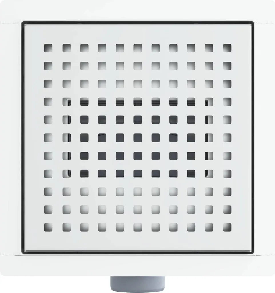 Siphon de sol Punkt 20x20 cm anti-odeur inox argenté évacuation max