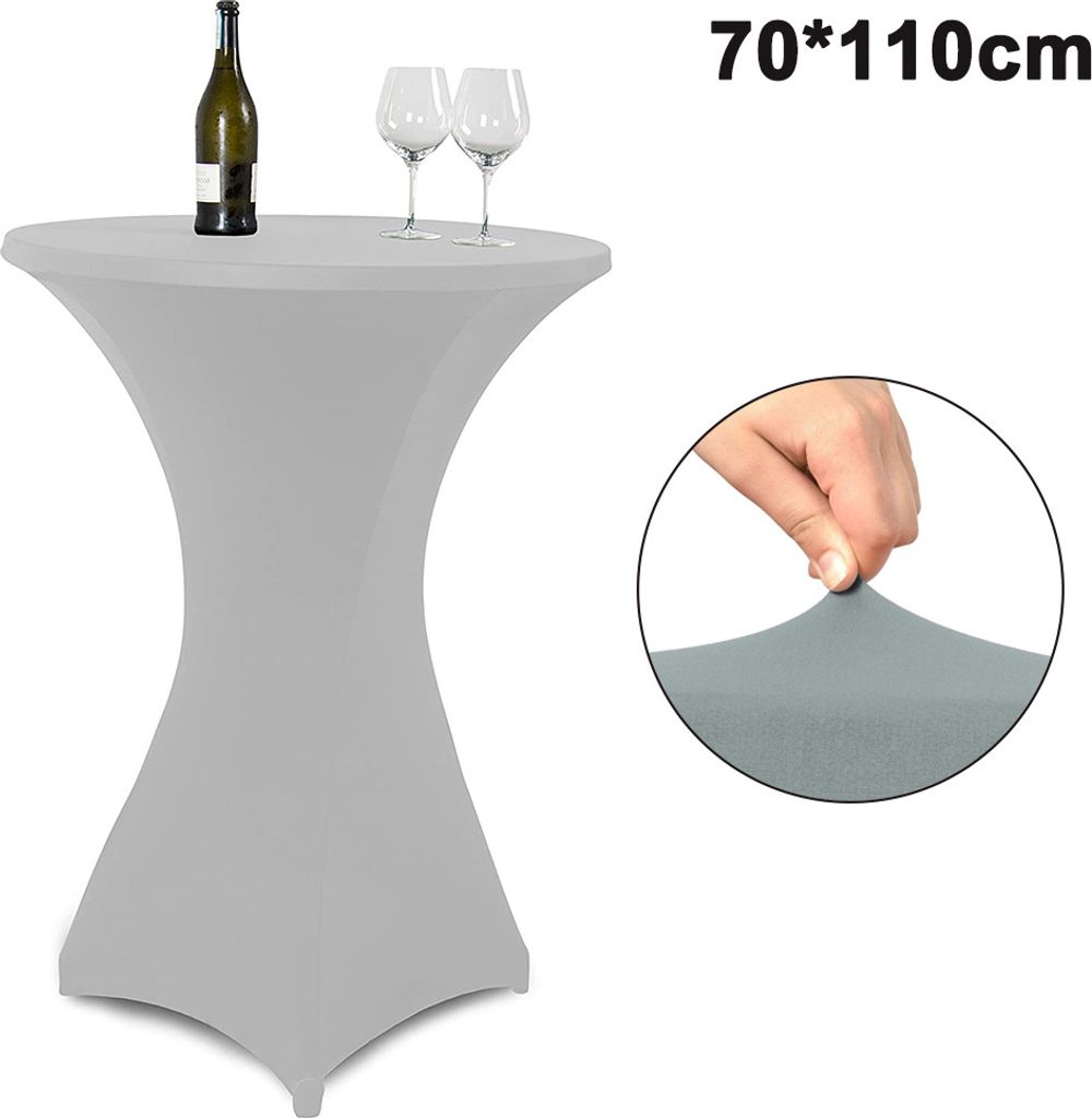Runde Cocktailtischdecke aus Elasthan, 4-Wege-Stretch, eng anliegend, ideal für Partys im Freien, DJ-Service, Messen, Bankette und Hochzeiten.