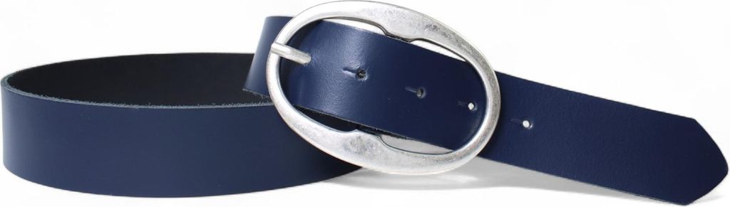 FRONHOFER Damen Ledergürtel 4 cm mit großer ovaler Gürtelschnalle in altsilber, echt Leder