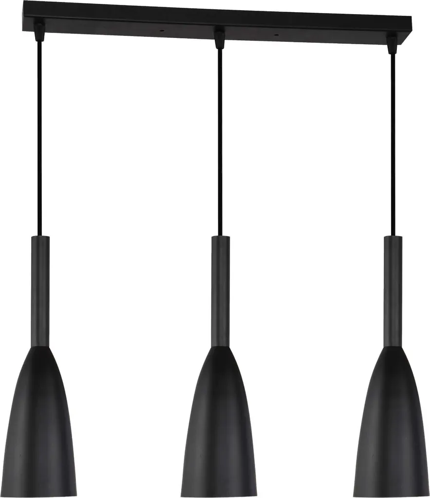 Éclairage de Salon Solin Noir 3 Lampes E27 pour Illuminer les Zones Sombres